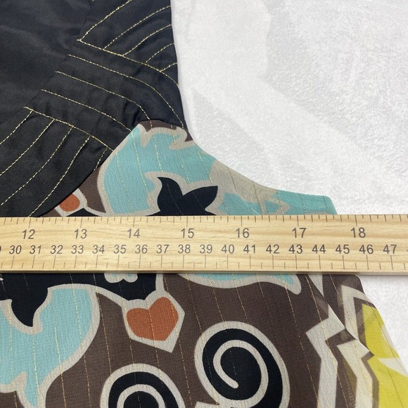 Nicole Miller Shirt Womens Small 4 Sleeveless Tank Top Sheer Geometric Ladies - Picture 4 of 7